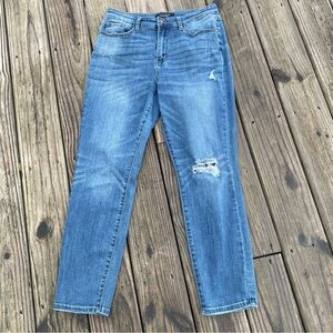 Judy Blue High Rise Knee Patch Boyfriend Jeans